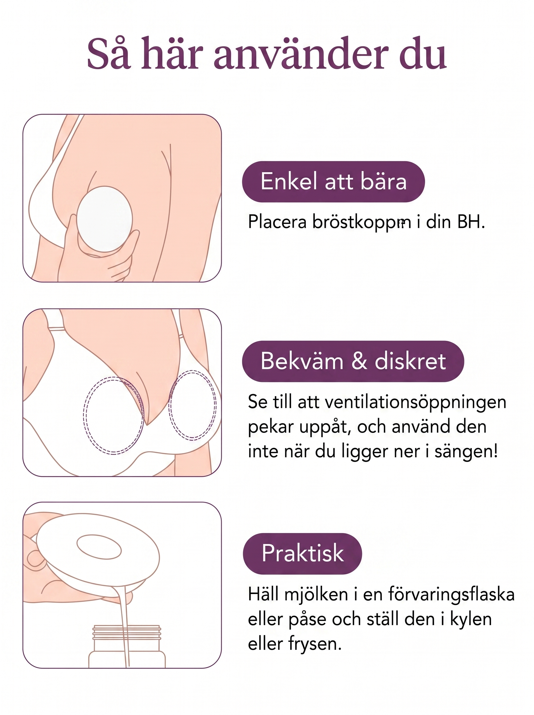 Mamini Mjölksamlare™ Bekväm & läckagesäker